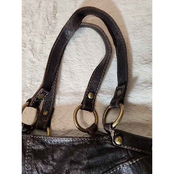 Fossil‎ Womens Handbag Bag Purse Patchwork Leather Brown Vintage Large 23X13" - Picture 6 of 10